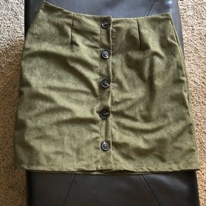 Suede button up skirt